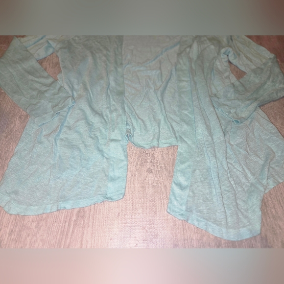 J. Jill Light Blue / Aqua Linen Women's Cardigan Lightweight EUC Size L - Picture 7 of 11